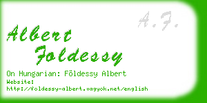 albert foldessy business card